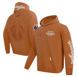 Pro Standard Washington Trendy Wizards Brown Paint the City Drop Shoulder Pullover Hoodie