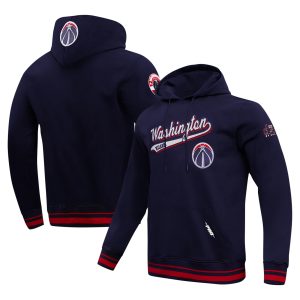 Pro Standard Washington Wizards Navy Script Tail Pullover Unique Hoodie