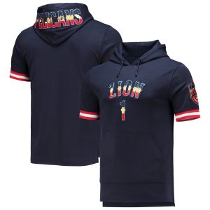 Pro Standard Zion Williamson New Orleans Pelicans Navy Chic Name & Number Short Sleeve Pullover Hoodie