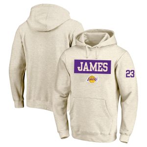 Profile LeBron Elegant James Los Angeles Lakers Cream Big & Tall Player Double Face Tri Blend Pullover Hoodie