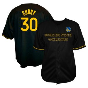 Profile Stephen Curry Eye - catching Golden State Warriors Black Big & Tall Name & Number Button Up Jersey
