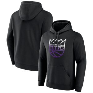 Sacramento Kings Black Gradient Premium Logo Pullover Hoodie