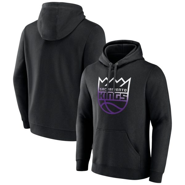 Sacramento Kings Black Gradient Premium Logo Pullover Hoodie