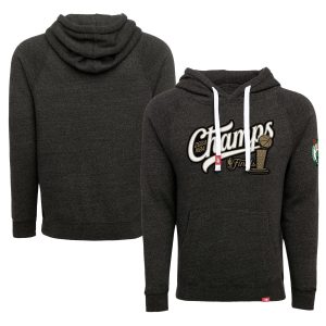 Sportiqe Boston Celtics Unisex Heather Black 2024 NBA Finals Champions Fabulous Olsen Premium Tri Blend Pullover Hoodie