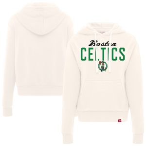 Sportiqe Boston Celtics Eye - catching Women's Cream Ava Boxy Tri Blend Pullover Hoodie