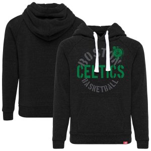 Sportiqe Boston Celtics Youth Black Olsen Elegant Tri Blend Pullover Hoodie