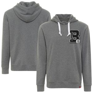 Sportiqe Brooklyn Nets Unisex Heather Gray Eye - catching Varsity Collection Blake Pullover Hoodie