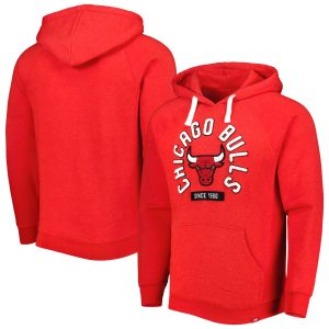 Sportiqe Chicago Bulls Unisex Red Athos Olson Tri Blend Pullover Hoodie Fabulous