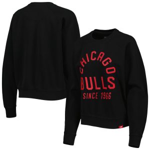 Sportiqe Chicago Bulls Women's Eye - catching Black Ashlyn Brava Raglan Pullover Sweatshirt