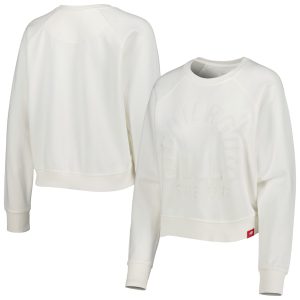 Sportiqe Chicago Bulls Women's Premium Cream Ashlyn Brava Raglan Pullover Sweatshirt