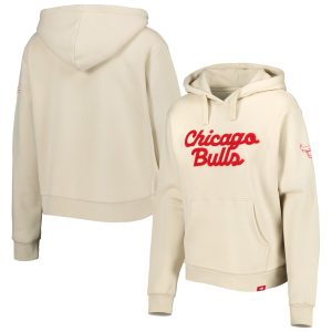 Sportiqe Chicago Bulls Women's Gorgeous Cream Leona Ava Fleece Tri Blend Pullover Hoodie