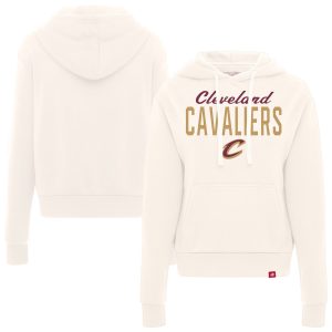 Sportiqe Cleveland Cavaliers Women's Cream Ava Boxy Tri Blend Premium Pullover Hoodie