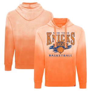 Sportiqe New York Knicks Unisex Orange Blake Premium Sun Fade Pullover Hoodie