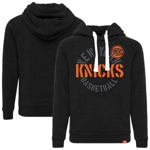 Sportiqe New York Knicks Youth Black Unique Olsen Tri Blend Pullover Hoodie