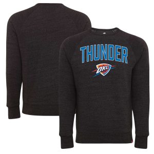 Sportiqe Oklahoma City Thunder Unisex Black Harmon Super Soft Tri Unique Blend Raglan Pullover Sweatshirt