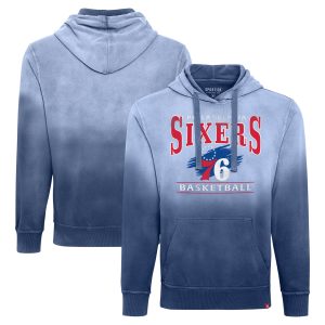 Sportiqe Philadelphia 76ers Chic Unisex Royal Blake Sun Fade Pullover Hoodie