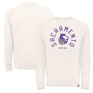 Sportiqe Sacramento Kings Unisex Cream Harmon Super Soft Premium Tri Blend Raglan Pullover Sweatshirt