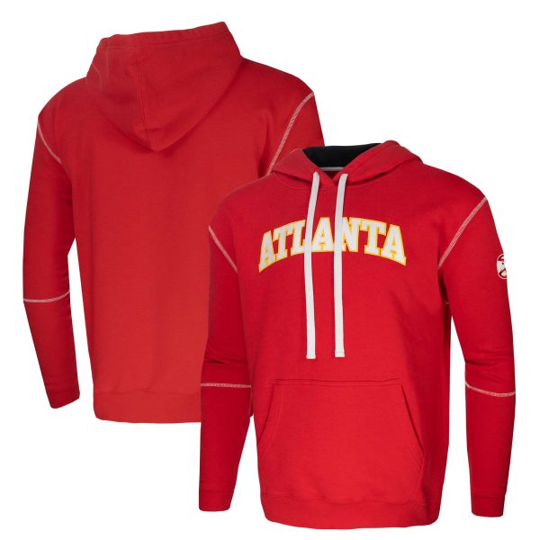 Stadium Essentials Atlanta Hawks Red Monument Pullover Premium Hoodie