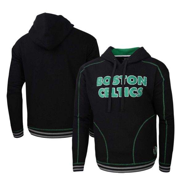Stadium Essentials Boston Celtics Black Baseline Eye - catching Pullover Hoodie