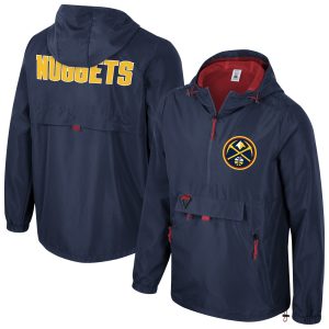 Stadium Essentials Trendy Denver Nuggets Unisex Navy Compete Quarter Zip Windbreaker Jacket