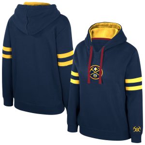 Stadium Essentials Stylish Denver Nuggets Women's Navy Road Game Pullover Hoodie