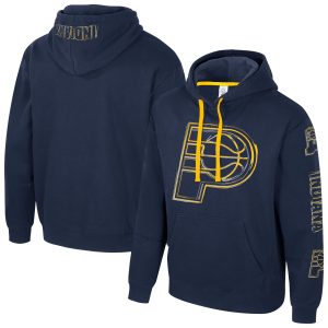 Stadium Essentials Unique Indiana Pacers Unisex Navy Elementized Pullover Hoodie