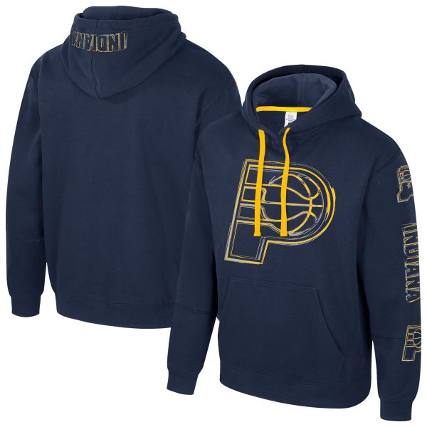 Stadium Essentials Unique Indiana Pacers Unisex Navy Elementized Pullover Hoodie