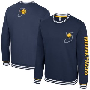 Stadium Essentials Indiana Pacers Unisex Navy Half Time Trendy 2 Pullover Sweatshirt