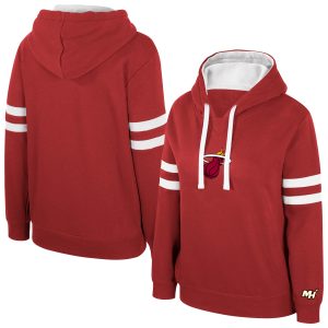 Stadium Essentials Miami Heat Women's Dark Chic Red Road Game Pullover Hoodie