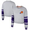 Stadium Essentials Phoenix Suns Women's Elegant Heather Gray 2024/25 City Edition Scrimmage Cropped Pullover Sweatshirt