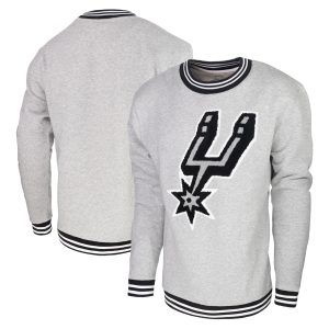 Stadium Essentials San Antonio Spurs Heather Gray Club Level Premium Pullover Sweatshirt