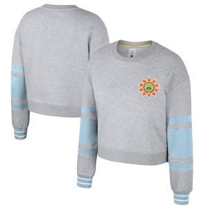 Stadium Essentials San Antonio Spurs Women's Heather Gray 2024/25 City Edition Scrimmage Fabulous Cropped Pullover Sweatshirt