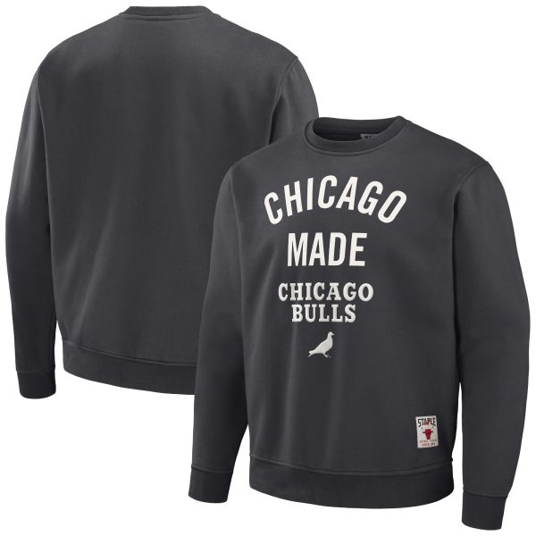 Staple x NBA Chicago Bulls Anthracite Plush Pullover Chic Sweatshirt