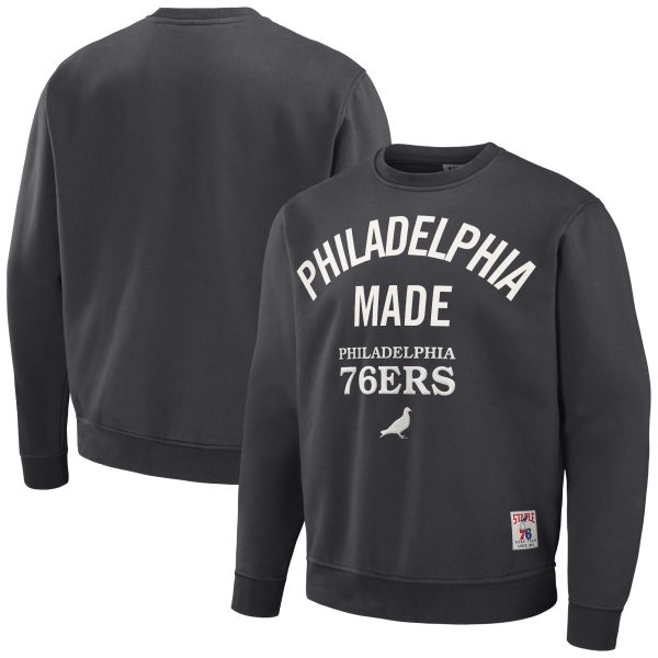 Staple x NBA Philadelphia 76ers Trendy Anthracite Plush Pullover Sweatshirt