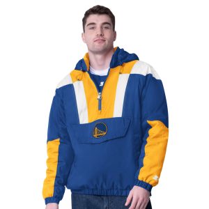 Starter Golden State Warriors Royal Charger Premium Half Zip Pullover Jacket