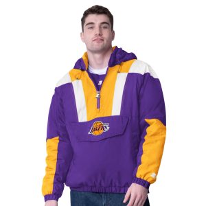 Starter Trendy Los Angeles Lakers Purple Charger Half Zip Pullover Jacket