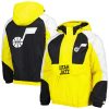 Starter Utah Jazz Gold Body Check Raglan Hoodie Half Gorgeous Zip Jacket