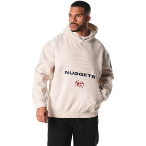 The Wild Collective Denver Nuggets Unisex Stylish Cream Corduroy Tri Blend Pullover Hoodie