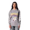 The Wild Collective Los Angeles Lakers Women's Heather Gray Bleached Tie Dye Pullover Sweatshirt Eye - catching