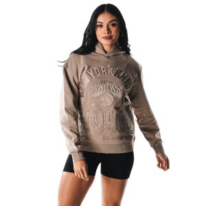 The Wild Collective New York Knicks Women's Gray Satin Pullover Hoodie Chic