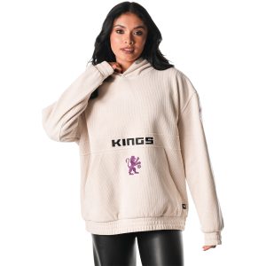 The Gorgeous Wild Collective Sacramento Kings Unisex Cream Corduroy Tri Blend Pullover Hoodie