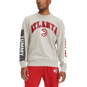 Tommy Unique Jeans Atlanta Hawks Gray James Patch Pullover Sweatshirt