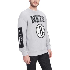 Tommy Jeans Brooklyn Fabulous Nets Heather Gray Hayes Crew Neck Pullover Sweatshirt
