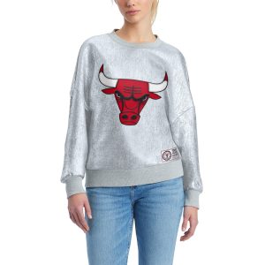 Tommy Jeans Chicago Bulls Women's Silver Tracy Pullover Sweatshirt Stylish