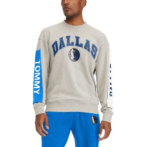 Tommy Jeans Dallas Eye - catching Mavericks Gray James Patch Pullover Sweatshirt