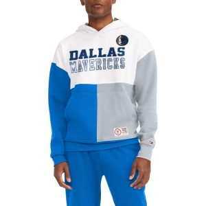 Tommy Jeans Dallas Mavericks White/Royal Andrew Split Pullover Eye - catching Hoodie