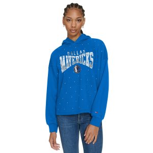 Tommy Jeans Dallas Mavericks Women's Blue Stella Cropped Pullover Unique Hoodie
