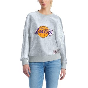Tommy Jeans Los Angeles Lakers Women's Silver Tracy Gorgeous Pullover Sweatshirt