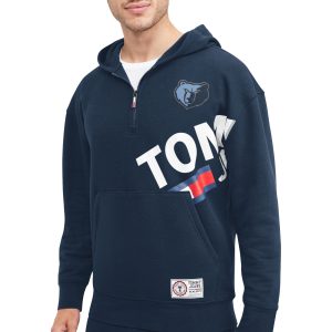 Tommy Jeans Memphis Grizzlies Navy Stylish Bernard Half Zip Hoodie