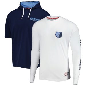 Tommy Jeans Memphis Grizzlies Unique Navy/White Matthew 2 In 1 T Shirt & Hoodie Combo Set